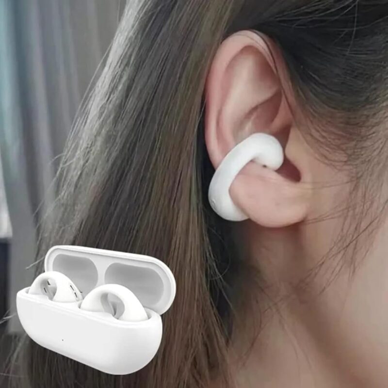 Ambie Sound Earcuffs Pro Upgrade TWS Wireless Earbuds, Bluetooth Earring Earphones, Sport Earbuds, Bone Conduction, Waterproof, Ideal for Women Gold, (WHITE) - Image 2