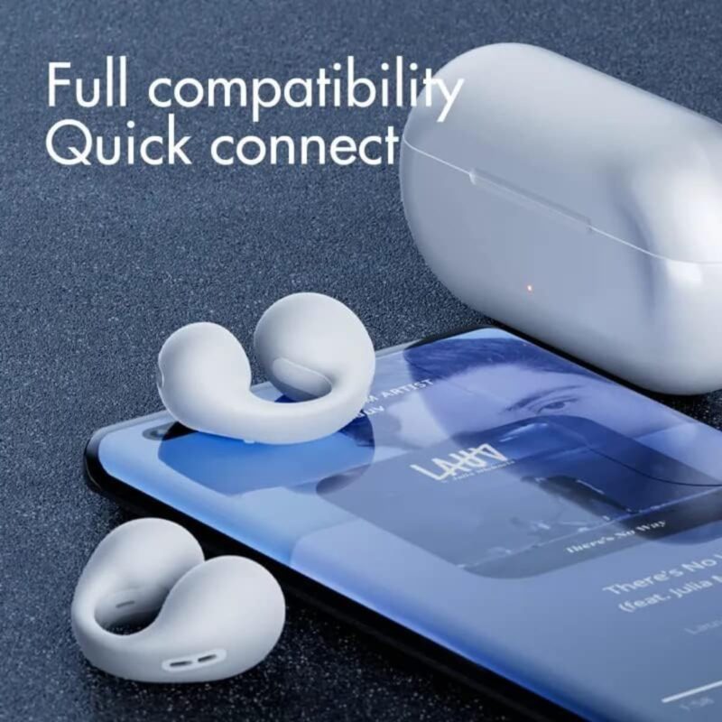 Ambie Sound Earcuffs Pro Upgrade TWS Wireless Earbuds, Bluetooth Earring Earphones, Sport Earbuds, Bone Conduction, Waterproof, Ideal for Women Gold, (WHITE) - Image 3