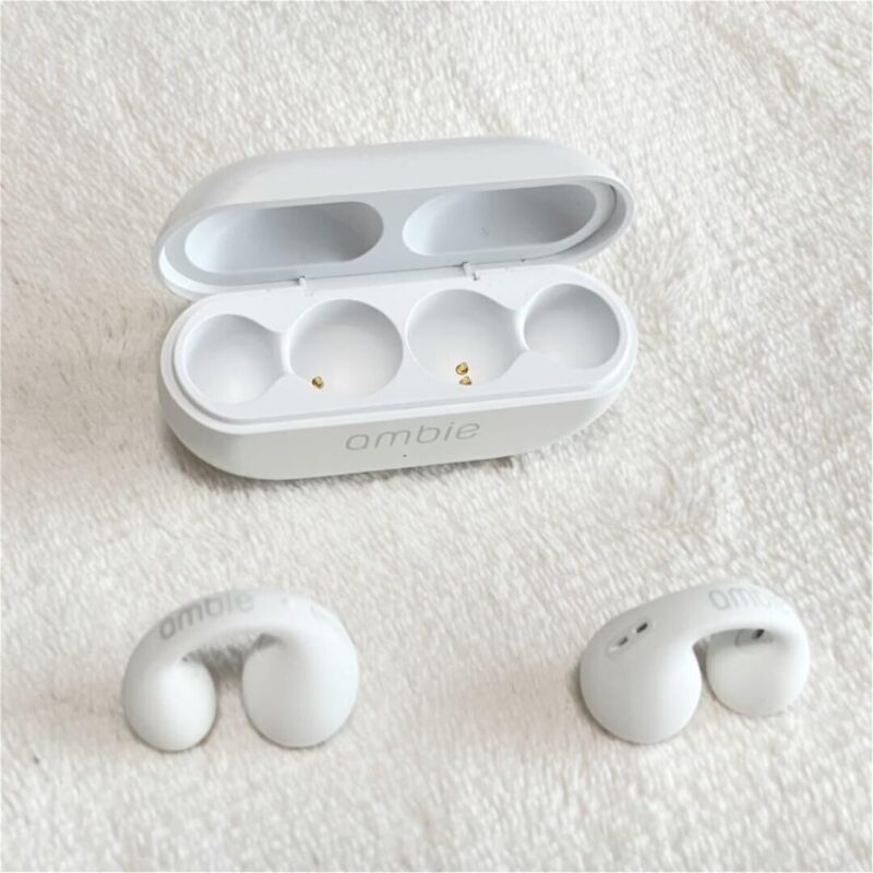 Ambie Sound Earcuffs Pro Upgrade TWS Wireless Earbuds, Bluetooth Earring Earphones, Sport Earbuds, Bone Conduction, Waterproof, Ideal for Women Gold, (WHITE) - Image 8