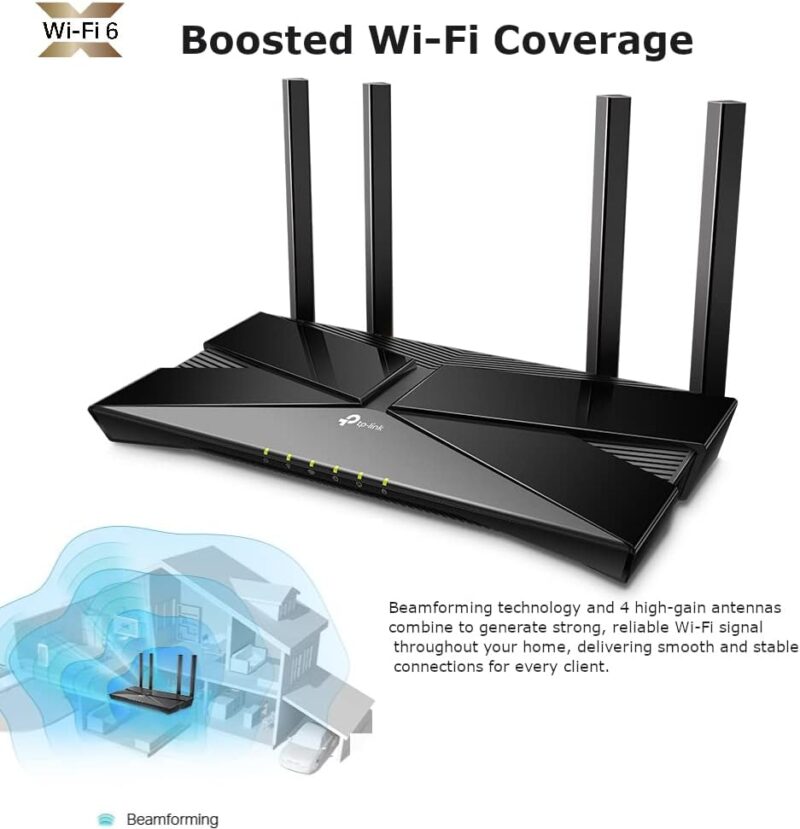 TP-Link Archer AX10 Next-Gen Wi-Fi 6 Router, AX1500 Mbps Gigabit Dual Band Wireless, OneMesh Supported, Beamforming & MU-MIMO, Ideal for Gaming Xbox/PS5/Steam and 4K, Works with Alexa - Image 2