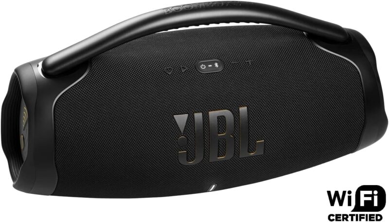 JBL Boombox 3 Wi-Fi Powerful Wi-Fi and Bluetooth Speaker, Deep Bass, 3-Way Speaker, 24H Battery, 3D Dolby Atmos, Waterproof & Dustproof, Built-In Charger, Self-Tuning Feature - Black, JBLBB3WIFIBLKUK - Image 2