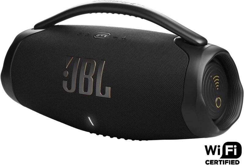 JBL Boombox 3 Wi-Fi Powerful Wi-Fi and Bluetooth Speaker, Deep Bass, 3-Way Speaker, 24H Battery, 3D Dolby Atmos, Waterproof & Dustproof, Built-In Charger, Self-Tuning Feature - Black, JBLBB3WIFIBLKUK - Image 5