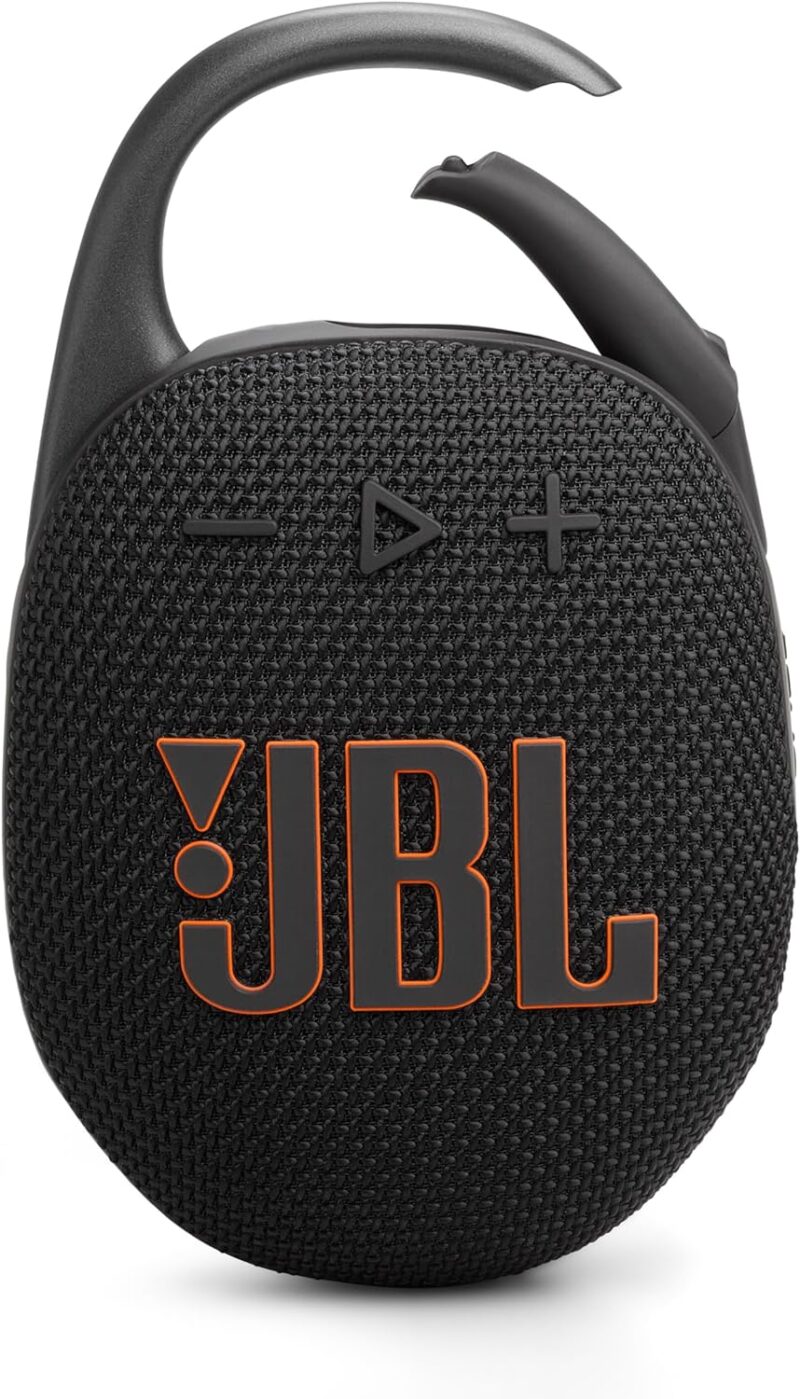JBL Clip 5 Waterproof Bluetooth Speaker – Ultra-Portable, 12H Playtime, AURACAST (Multi-Speaker Connectivity), JBLCLIP5BLK, Black