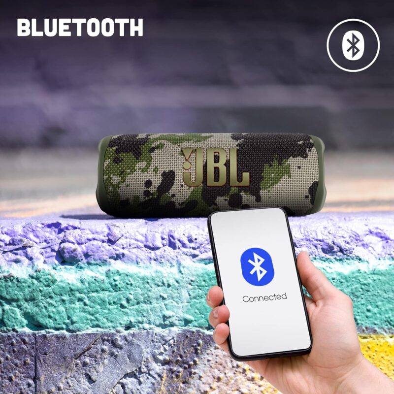 JBL Flip 6 Bluetooth Box in Squad colour - Waterproof Portable Speaker with 2-Way Speaker System for Powerful Sound - Up to 12 Hours of Wireless Music Play - Image 5