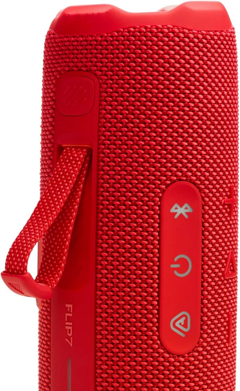 JBL Flip 7 - JBL Pro Sound with AI Sound Boost, up to 16 hours of playtime, multi-speaker connection via Auracast, and waterproof, dustproof, drop-proof design for all adventures – Red. - Image 4