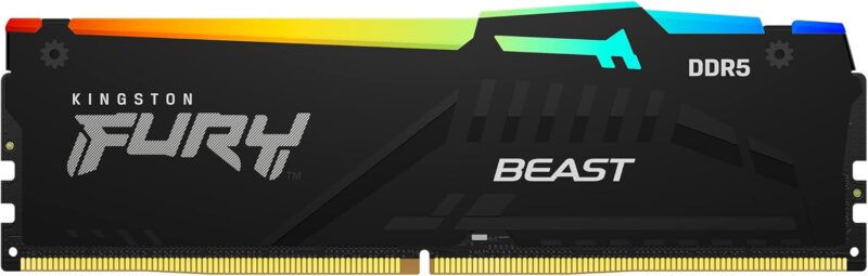 Kingston Fury Beast DDR5 RGB 32GB 5200MT/s DDR5 CL40 DIMM Desktop Gaming Memory Single Module - KF552C40BBA-32