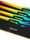 Kingston FURY Beast Black RGB XMP DDR5 64GB 6000MT/s CL40 DIMM Desktop Gaming Memory (Kit of 4) - KF560C40BBAK4-64