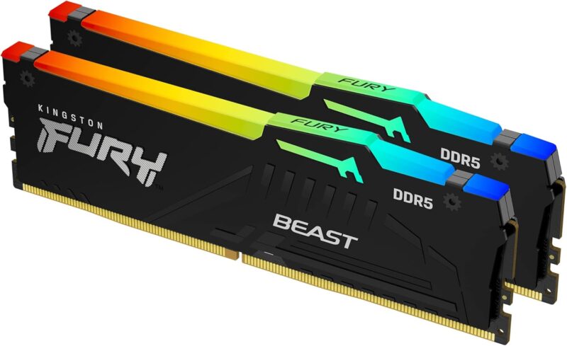 Kingston FURY Beast Black RGB XMP 32GB 6000MT/s DDR5 CL30 DIMM Desktop Gaming Memory Kit of 2 - KF560C30BBAK2-32 - Image 2