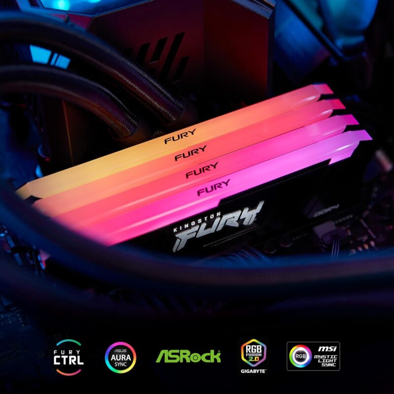 Kingston FURY Beast RGB 16GB 3200MT/s DDR4 CL16 DIMM (Kit of 2) Computer Memory KF432C16BB2AK2/16 - Image 6