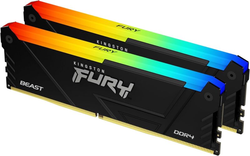 Kingston FURY Beast RGB 32GB 3200MT/s DDR4 CL16 DIMM (Kit of 2) Computer Memory KF432C16BB2AK2/32