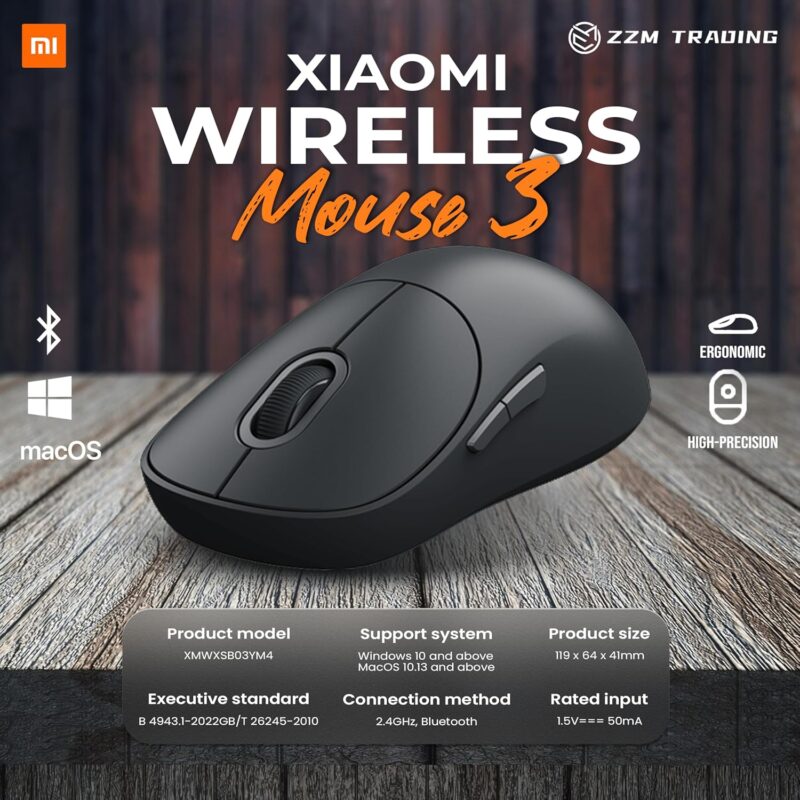 Xiaomi Wireless Mouse 3 Black GL - Image 4