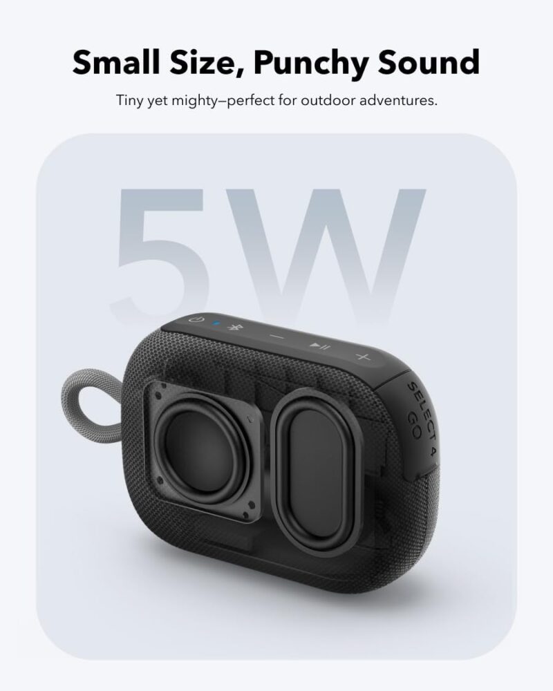 soundcore Select 4 Go Ultra Portable Bluetooth Speaker by Anker, 20H Playtime, IP67 Waterproof and Dustproof, Floatable, Customisable Pro EQ, Wireless Stereo Pairing, Ideal for Home, Outdoors, Hiking - Image 3