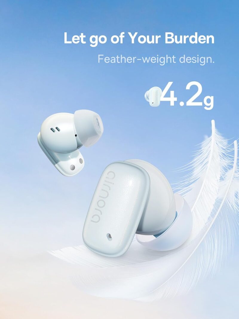 Baseus AirNora2 Wireless Earbuds, 42dB Active Noise Cancelling Bluetooth Headphones, 3D Spatial Audio, App Customized, 30H Playback, Ultra Low Latency, In-Ear Earphones for Gym/Sports/Gaming – Blue - Image 4