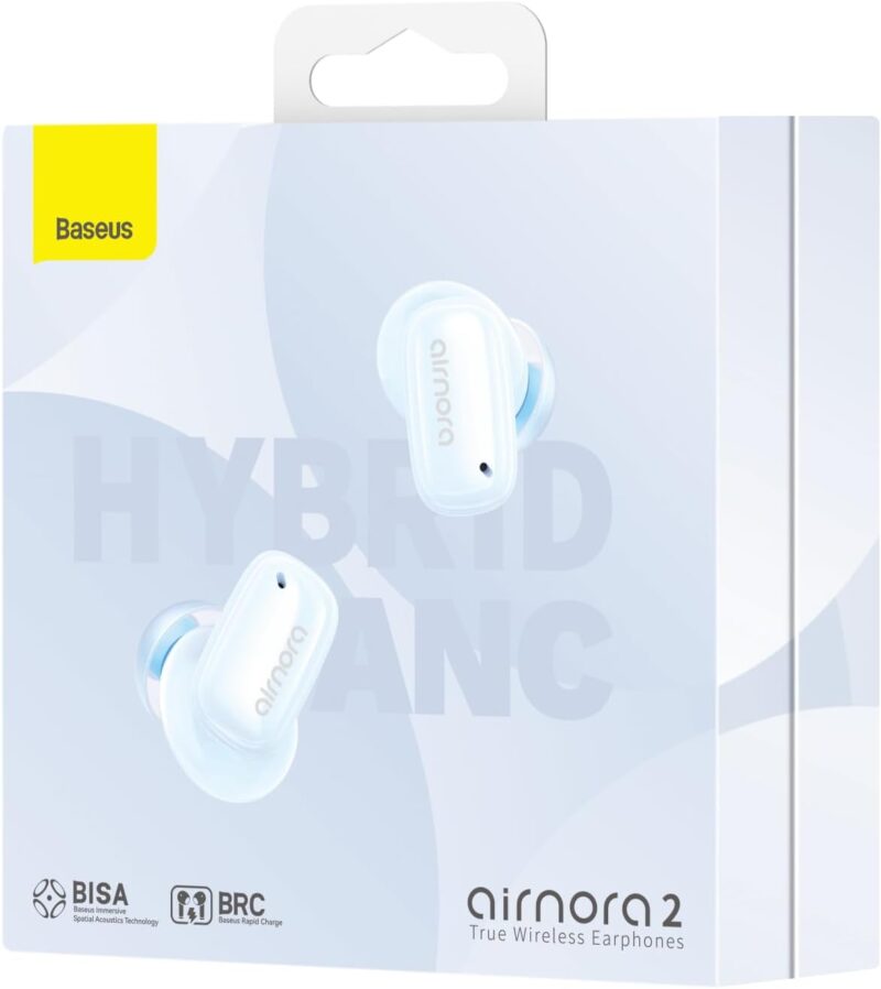 Baseus AirNora2 Wireless Earbuds, 42dB Active Noise Cancelling Bluetooth Headphones, 3D Spatial Audio, App Customized, 30H Playback, Ultra Low Latency, In-Ear Earphones for Gym/Sports/Gaming – Blue - Image 5