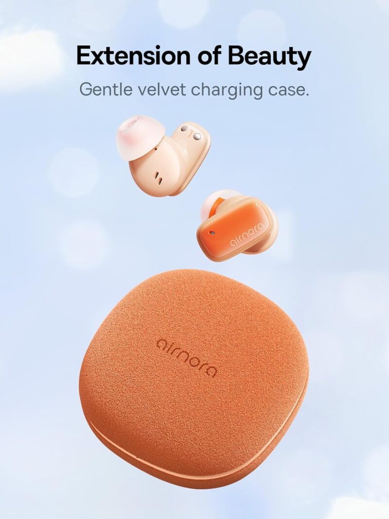 Baseus AirNora2 Wireless Earbuds, 42dB Active Noise Cancelling Bluetooth Headphones, 3D Spatial Audio, App Customized, 30H Playback, Ultra Low Latency, In-Ear Earphones for Gym/Sports/Gaming – Orange - Image 6