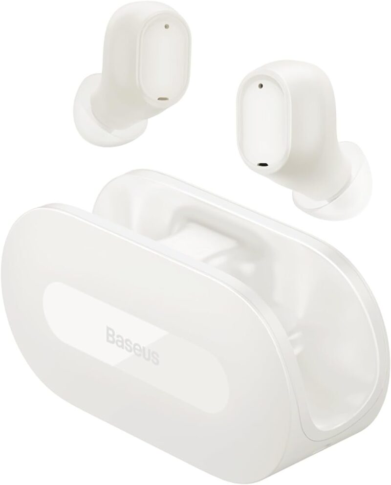 Baseus Bowie EZ10 True Wireless Earbuds, Mini In-Ear Wireless Headphones With Bluetooth 5.3, Smart Touch Control Wireless Earphone and Earpods, 25H Playtime With Type C Rapid Charging Case – White