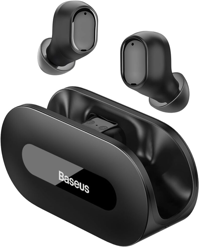 Baseus Bowie EZ10 True Wireless Earbuds, Mini In-Ear Wireless Headphones With Bluetooth 5.3, Smart Touch Control Wireless Earphone and Earpods, 25H Playtime With Type C Rapid Charging Case – Black