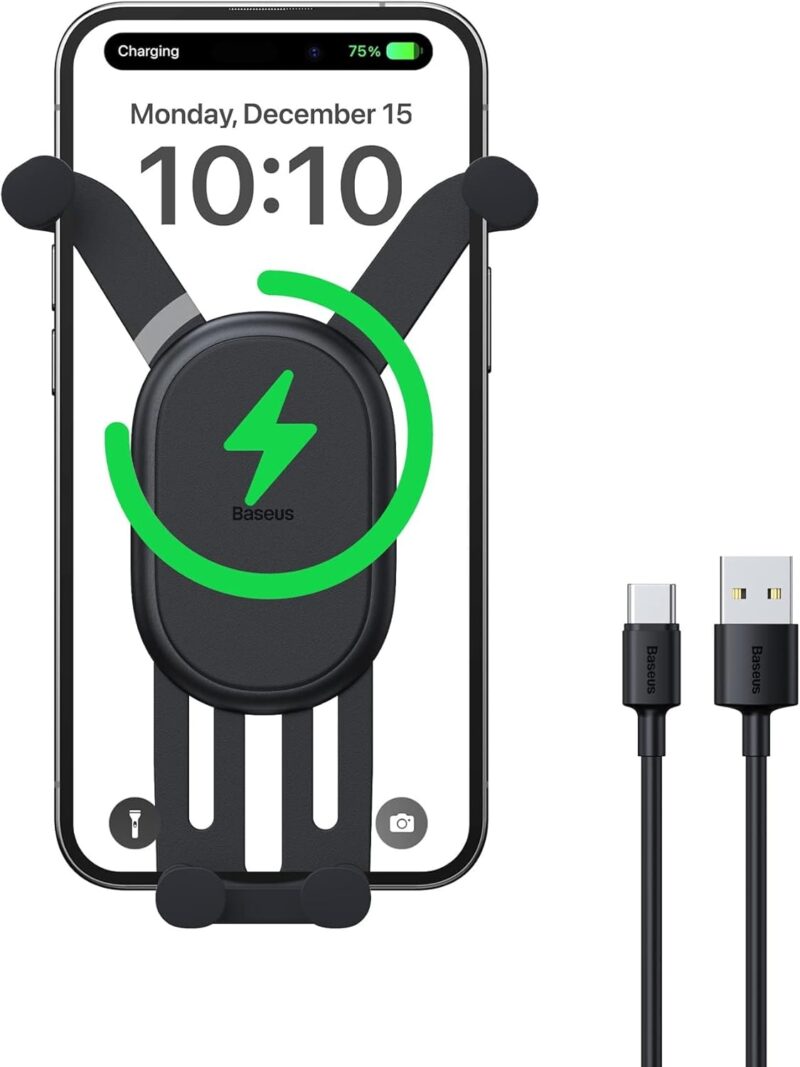 Baseus Stable Gravitational Wireless Charging Car Mount Pro 15W (Air Outlet Version)  Creamy-white