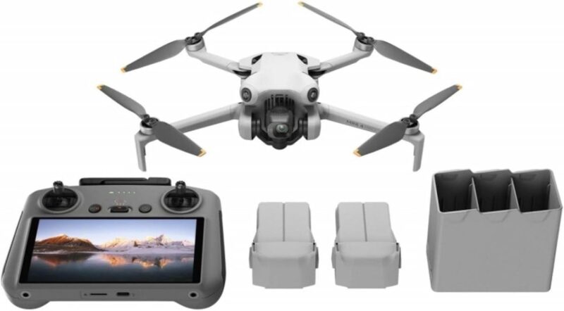 DJI Mini 4 Pro Fly More Combo Plus (DJI RC 2), Folding Mini-Drone 4K HDR Camera, 2 Extra Intelligent Batteries Plus for 45-Min Flight Time
