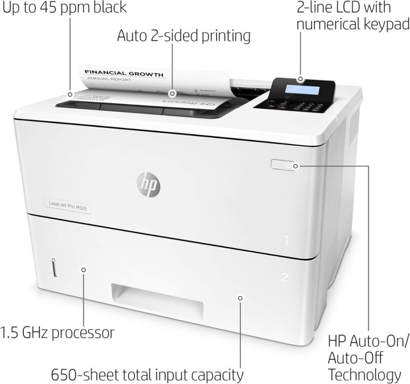 HP LaserJet Pro M501dn Duplex Printer - Image 2