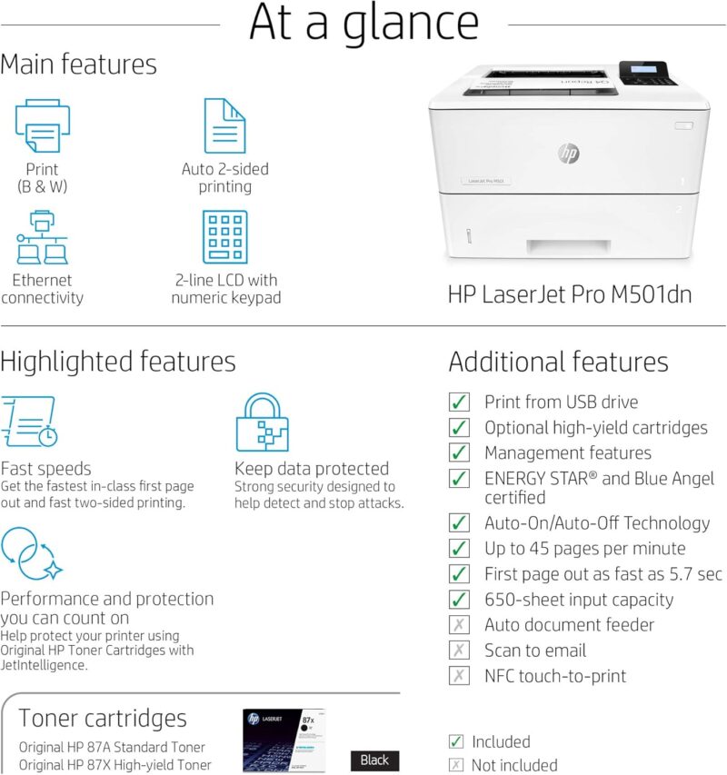 HP LaserJet Pro M501dn Duplex Printer - Image 6