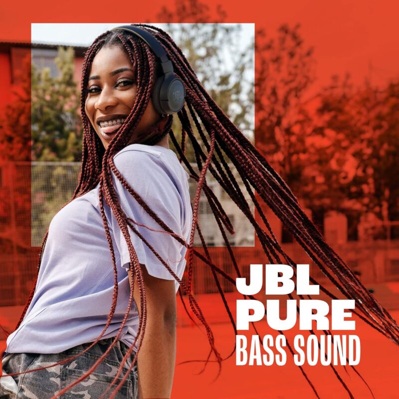 JBL Tune 520BT Wireless On-Ear Headphones, Pure Bass Sound, 57H Battery with Speed Charge, Hands-Free Call + Voice Aware, Multi-Point Connection, Lightweight and Foldable - Black, JBLT520BTBLKEU - Image 2