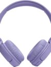 JBL Tune 520BT Wireless On-Ear Headphones, Pure Bass Sound, 57H Battery with Speed Charge, Hands-Free Call + Voice Aware, Multi-Point Connection, Lightweight and Foldable - Purple, JBLT520BTPUREU