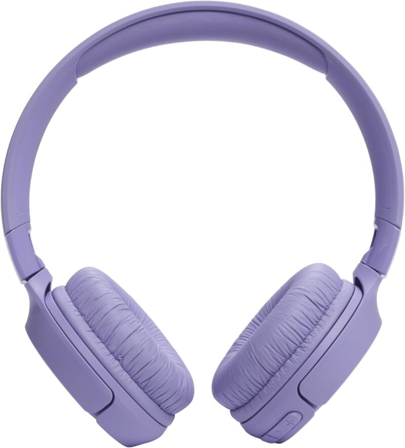 JBL Tune 520BT Wireless On-Ear Headphones, Pure Bass Sound, 57H Battery with Speed Charge, Hands-Free Call + Voice Aware, Multi-Point Connection, Lightweight and Foldable - Purple, JBLT520BTPUREU