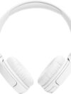 JBL Tune 520BT Wireless On-Ear Headphones, Pure Bass Sound, 57H Battery with Speed Charge, Hands-Free Call + Voice Aware, Multi-Point Connection, Lightweight and Foldable - White, JBLT520BTWHTEU