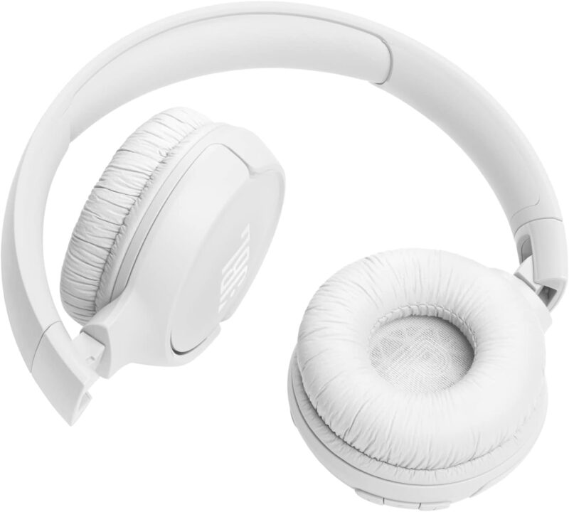 JBL Tune 520BT Wireless On-Ear Headphones, Pure Bass Sound, 57H Battery with Speed Charge, Hands-Free Call + Voice Aware, Multi-Point Connection, Lightweight and Foldable - White, JBLT520BTWHTEU - Image 4