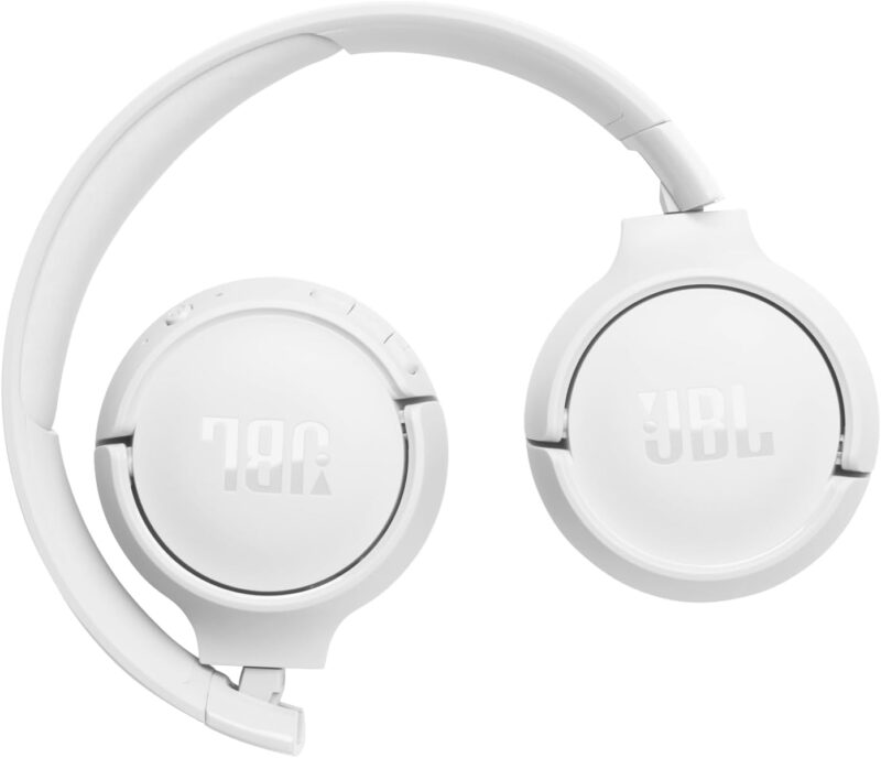JBL Tune 520BT Wireless On-Ear Headphones, Pure Bass Sound, 57H Battery with Speed Charge, Hands-Free Call + Voice Aware, Multi-Point Connection, Lightweight and Foldable - White, JBLT520BTWHTEU - Image 3