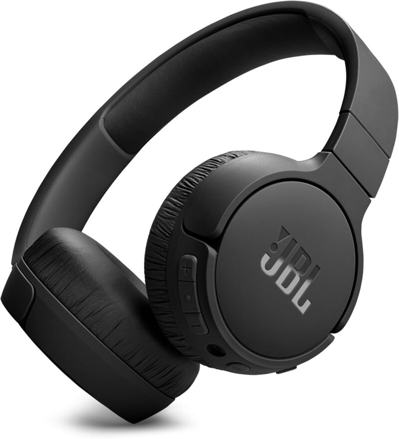 JBL Tune 670NC Adaptive Noise Cancelling Wireless On-Ear Headphones, Pure Bass, Smart Ambient, Bluetooth 5.3 + LE Audio, Hands-Free Call, 70H Battery, Multi-Point Connection - Black