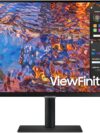 Samsung ViewFinity S8 27" UHD (3,840 x 2,160) monitor with IPS panel, 60Hz refresh rate and 5ms response time, USB type-C, Charging Power 90W, TUV certified Eye Care - UAE Version - LS27B800PXMXUE