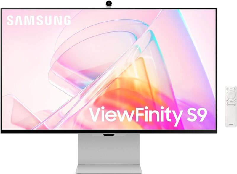 Samsung 27-Inch ViewFinity S9 IPS 5K Monitor With Thunderbolt 4, Mini-DisplayPort, Matte Display, 4K Slimfit Camera, Slim Metal Design, AirPlay, Smart TV Apps, Gaming Hub,for Windows and Mac