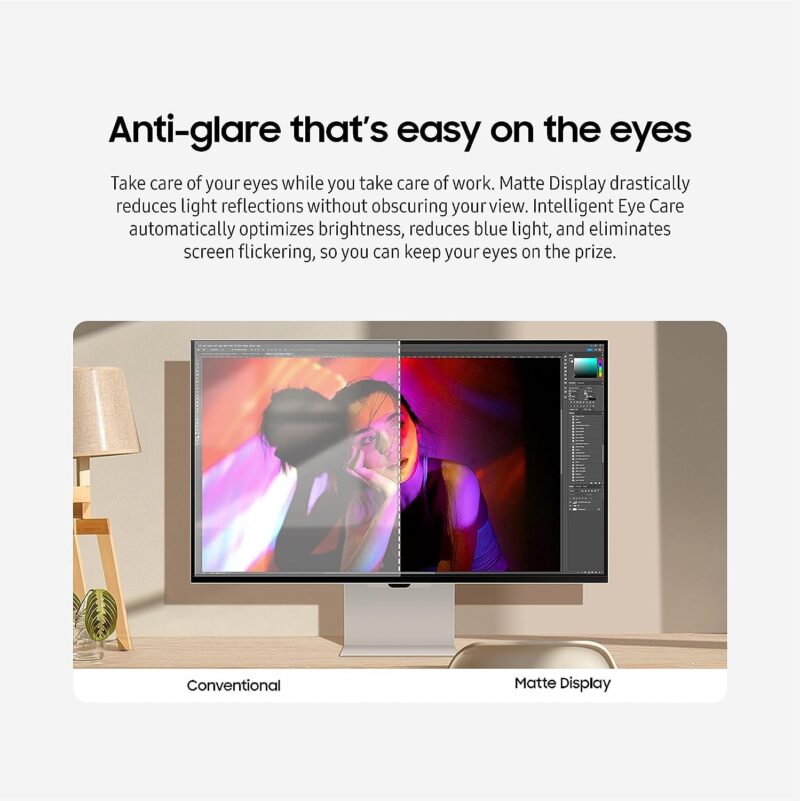 Samsung 27-Inch ViewFinity S9 IPS 5K Monitor With Thunderbolt 4, Mini-DisplayPort, Matte Display, 4K Slimfit Camera, Slim Metal Design, AirPlay, Smart TV Apps, Gaming Hub,for Windows and Mac - Image 4
