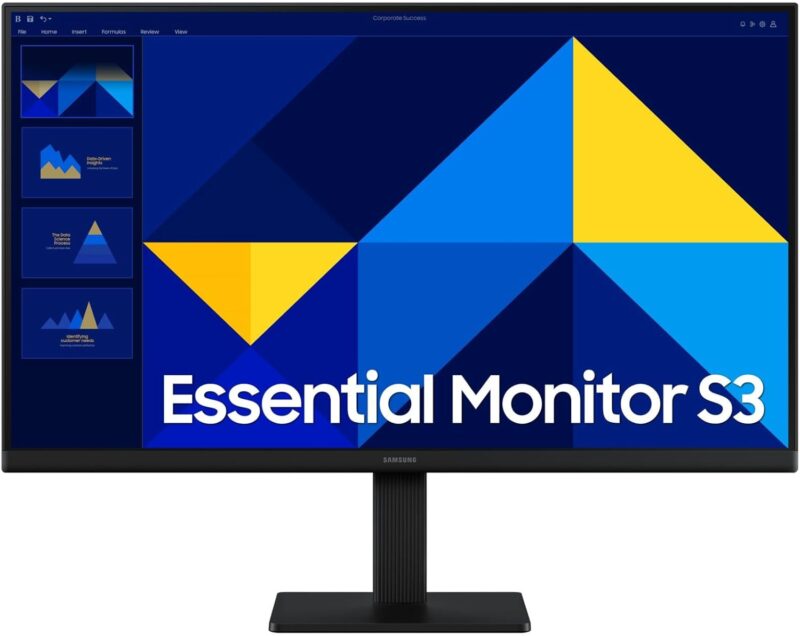 Samsung 27" Essential Monitor S3 S30GD Full HD Monitor, 100Hz Refresh Rate, Response Time 5 (GTG), IPS Panel, Game Mode, Eye Saver Mode - LS27D300GAMXUE