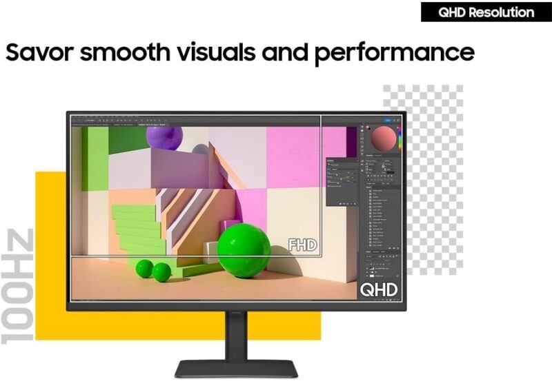 Samsung 27" S60D QHD ViewFinity S6 High Resolution Monitor, 100Hz refresh rate, 5ms Response Time, HDR10, Ergonomic Design - LS27D606EAMXUE - Image 5