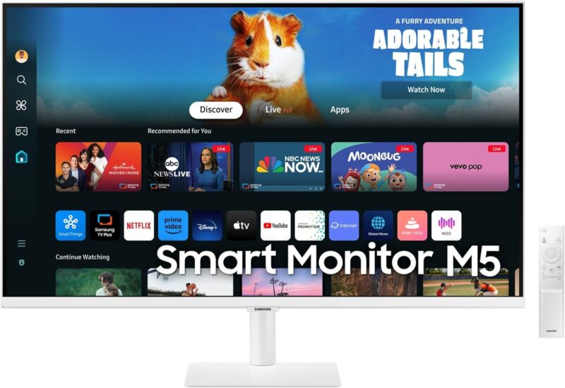 Samsung M5 2024 Smart Monitor 27" Smart Monitor, Wifi, Bluetooth, Speaker, FHD (1,920 x 1,080) White |LS27DM501EMXUE