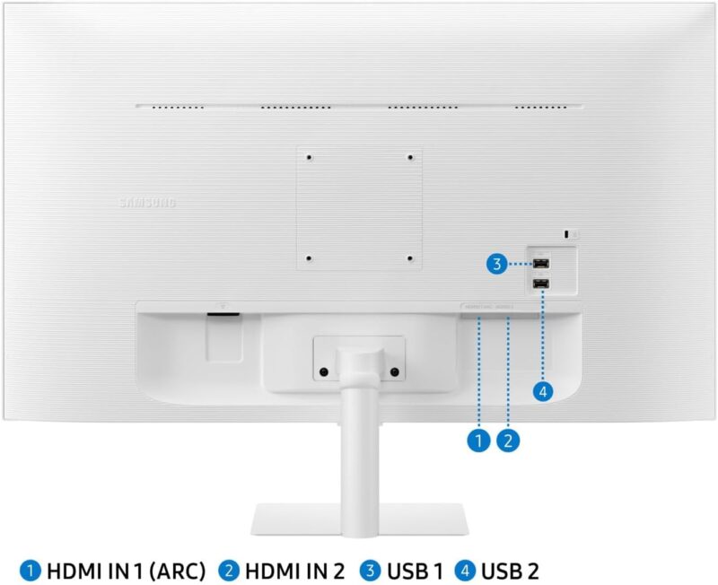Samsung M5 2024 Smart Monitor 27" Smart Monitor, Wifi, Bluetooth, Speaker, FHD (1,920 x 1,080) White |LS27DM501EMXUE - Image 4
