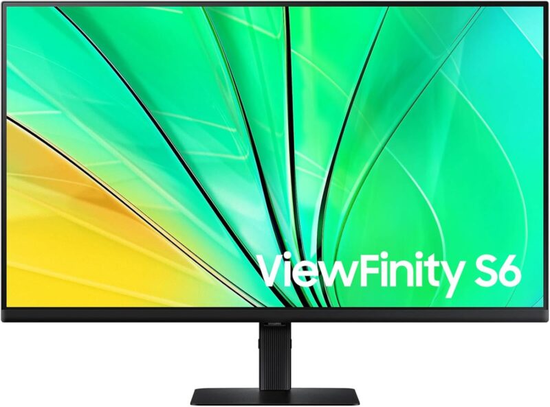 samsung 32 Inch ViewFinity S6 S60D QHD Resolution Monitor 100Hz Refresh Rate Response Time 5 ms Multiple Ports Ergonomic Design - LS32D606EAMXUE