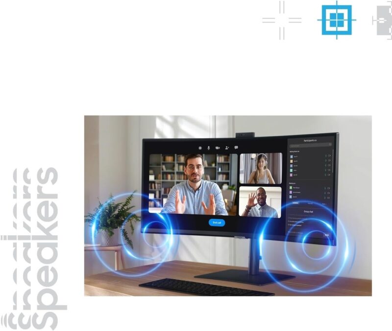 Samsung 34" ViewFinity S6 5VC Curved WQHD Webcam Business Monitor, 100Hz Refresh Rate, 5ms Response Time, Built-In Speaker, Built-In Camera,1000R Screen Curvature - LS34C650VAMXUE - Image 4