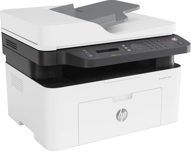 HP Laser MFP 137fnw Printer - Print, Copy, Scan, Fax - Black and white, Printer for Small Medium Business