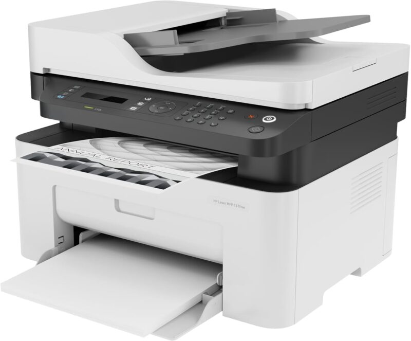 HP Laser MFP 137fnw Printer - Print, Copy, Scan, Fax - Black and white, Printer for Small Medium Business - Image 4