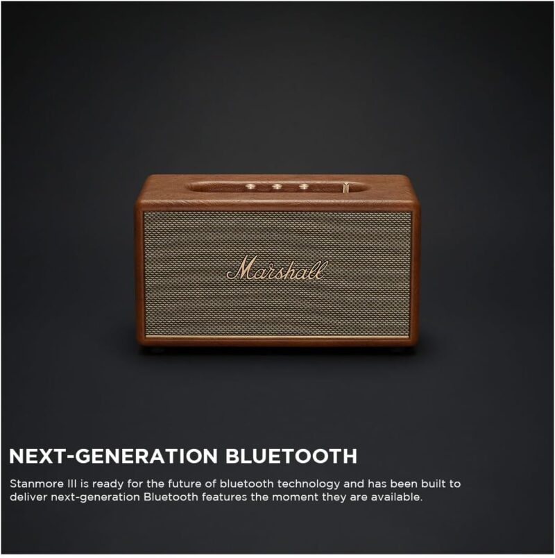 Marshall Stanmore III 50W Premium Home Wireless Speaker with Bluetooth 5.2 and Multiple Inputs - Enjoy Signature Marshall Sound (Brown) - Image 4