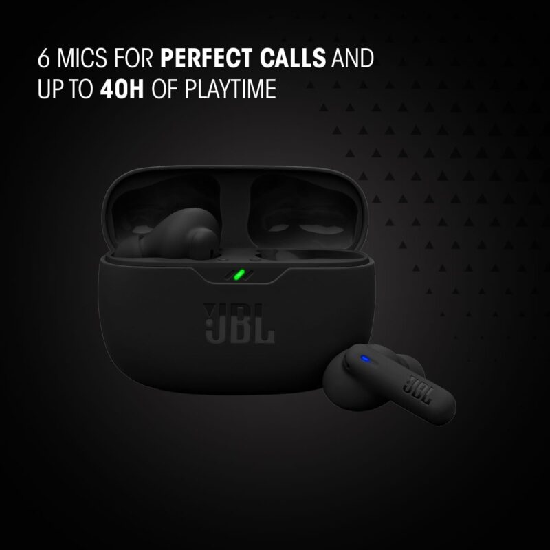 JBL Wave Beam 2 Adaptive Noise Cancelling with Smart Ambient True Wireless Earbuds, Deep Bass, Comfort Fit, 40H Battery, Hands-Free + VoiceAware, Water and Dust Resistant - Black, JBLWBEAM2BLK - Image 2