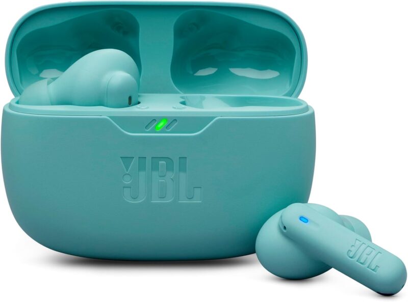 JBL Wave Beam 2 Adaptive Noise Cancelling with Smart Ambient True Wireless Earbuds, Deep Bass, Comfort Fit, 40H Battery, Hands-Free + VoiceAware, Water and Dust Resistant - JBLWBEAM2BLU, Blue