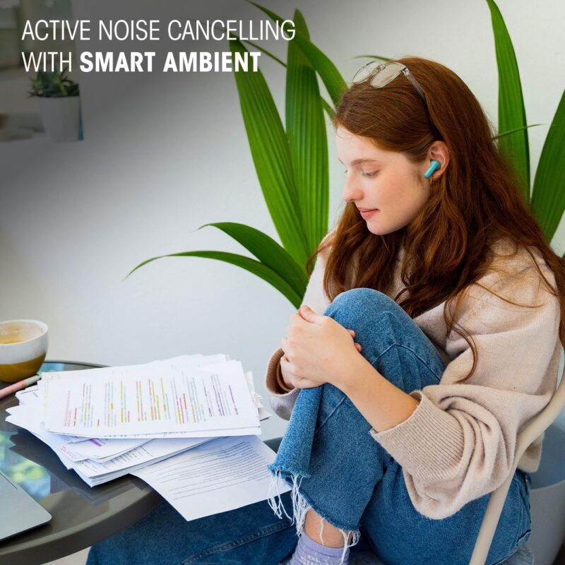JBL Wave Beam 2 Adaptive Noise Cancelling with Smart Ambient True Wireless Earbuds, Deep Bass, Comfort Fit, 40H Battery, Hands-Free + VoiceAware, Water and Dust Resistant - JBLWBEAM2BLU, Blue - Image 3