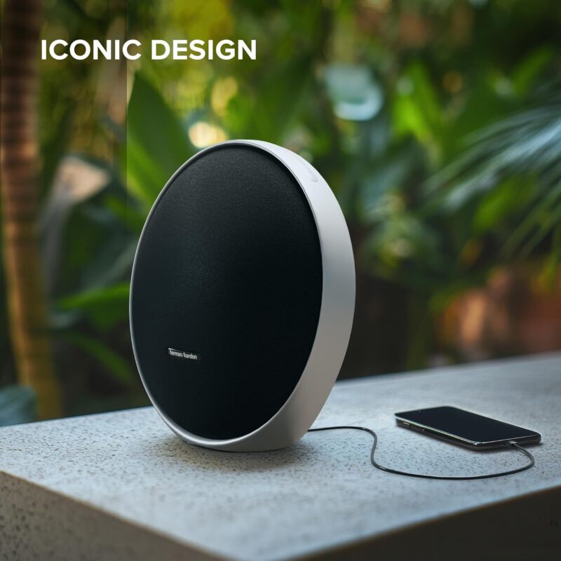 Harman Kardon Onyx Studio 9 Portable Stereo Bluetooth Home Speaker, Superior Sound, Wider Soundstage, Multi-Speaker Connection, Built-in Battery, Self-Tuning, Harman Kardon One App, Grey - Image 2